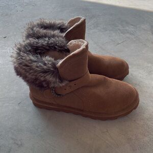 Fluffy Bear Paw Slip On Boots